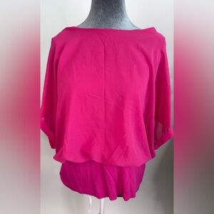 Joseph A Hot Pink Blouson Top Size XL